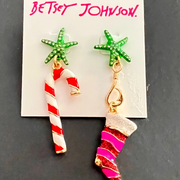 New Betsey Johnson
Stocking Candy Cane Non-Matching Earrings - Picture 2 of 7